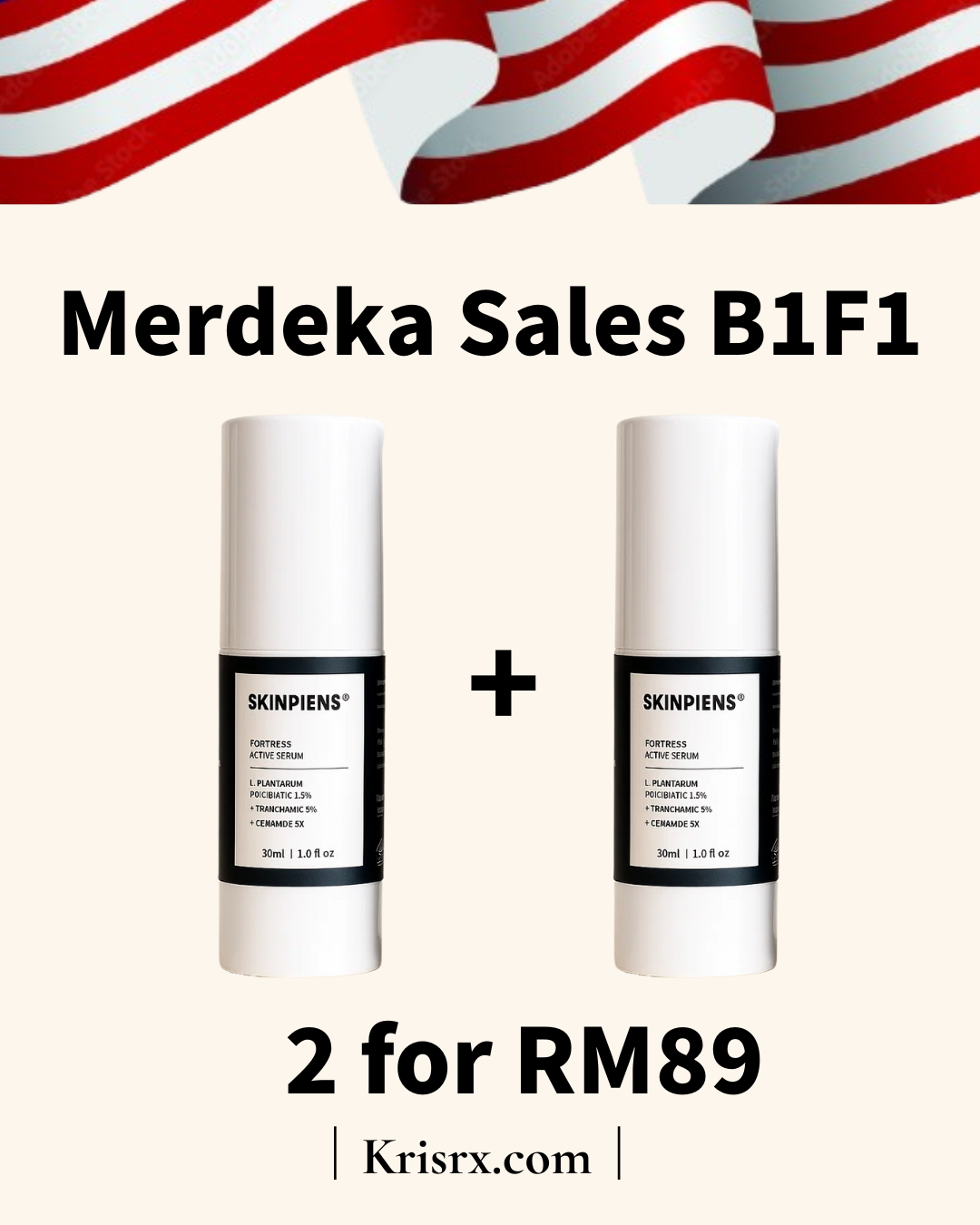 【Merdeka Sales B1F1】Fortress Active Serum 益菌美白精华乳 30ml