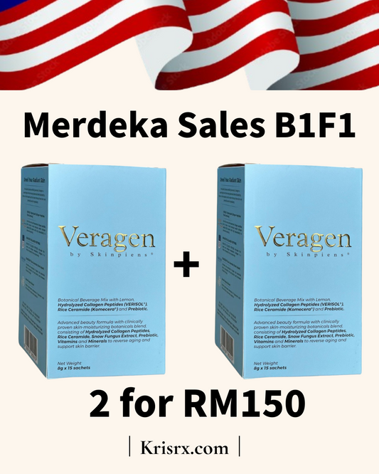 【Merdeka Sales B1F1】Veragen 胶原蛋白肽逆龄美肌饮 15's